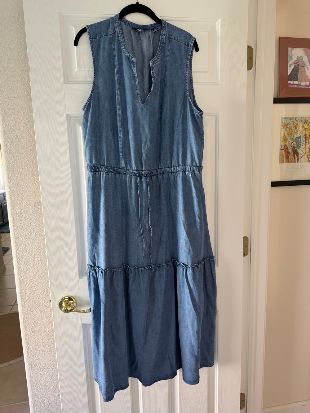 Lands' End Light Blue Sleeveless Maxi Dress